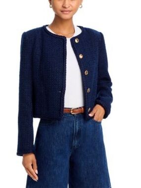 Aqua Tweed Navy Jacket (Size xs)